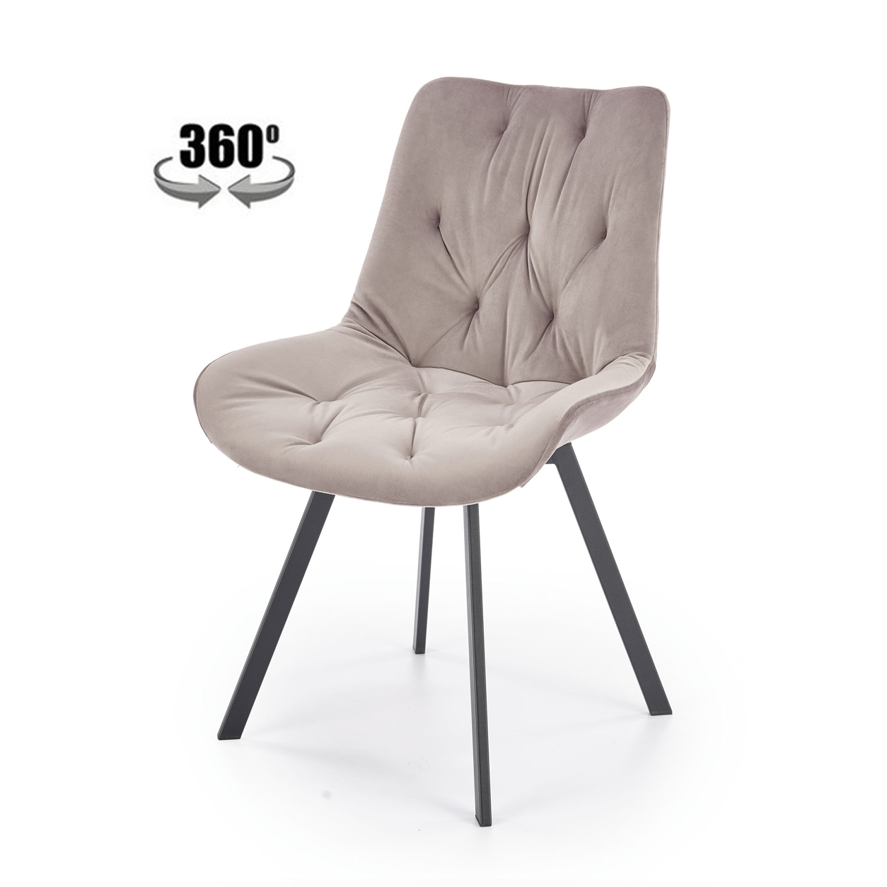 Стул HALMAR K519 бежевый/черный, поворотный