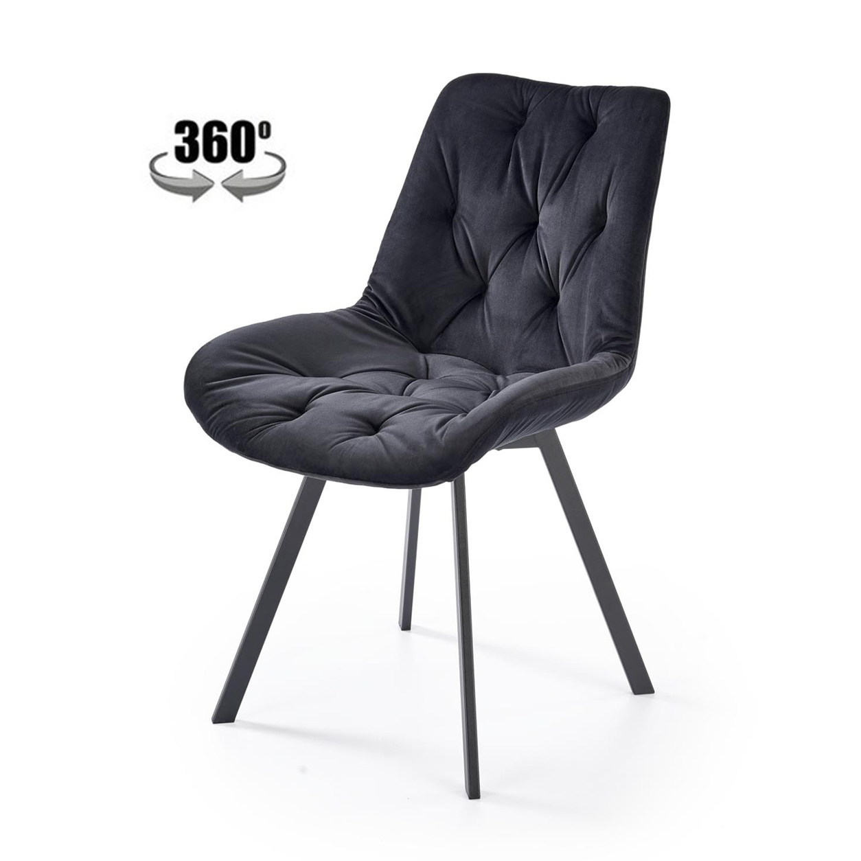 Стул HALMAR K519 черный/черный, поворотный