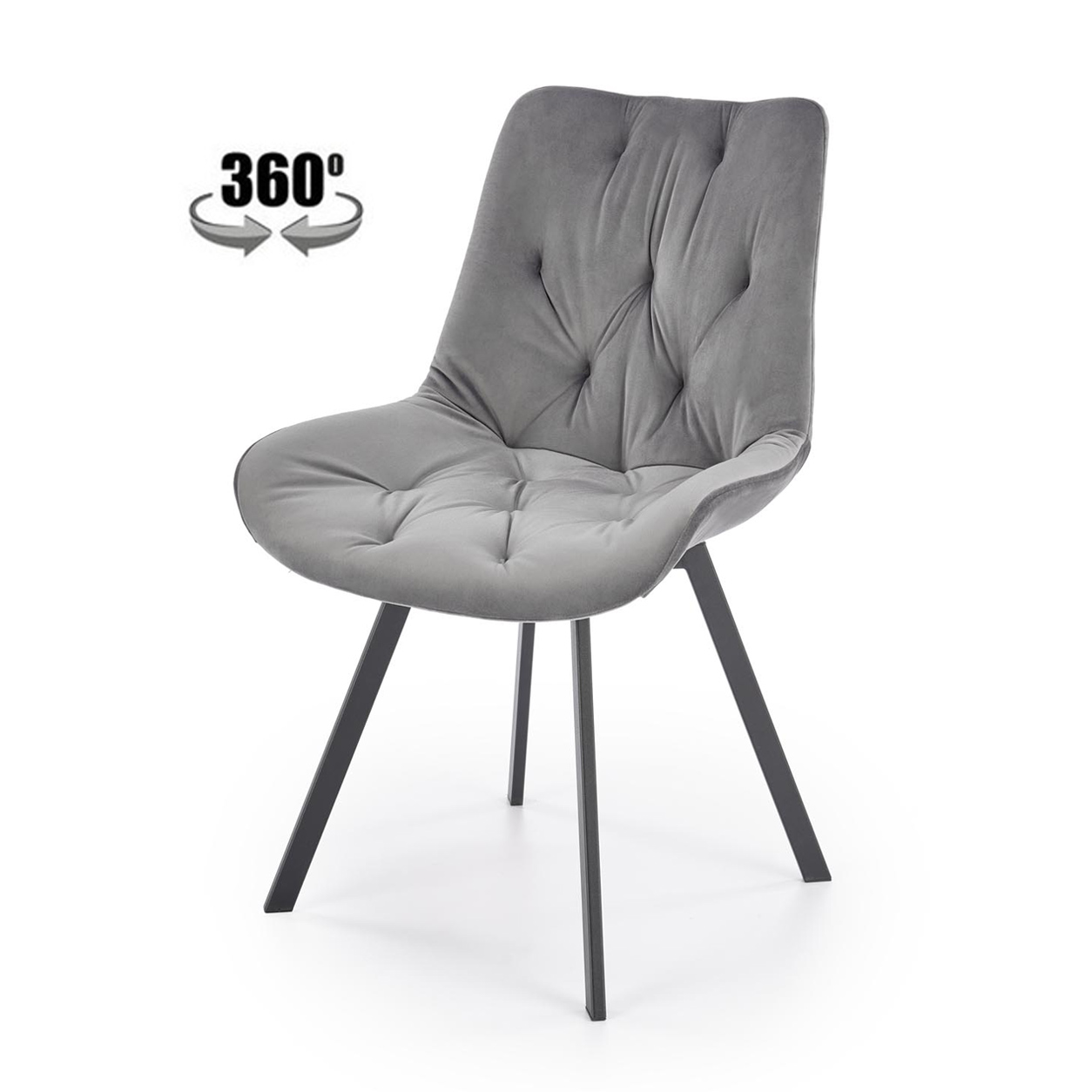 Стул HALMAR K519 серый/черный, поворотный