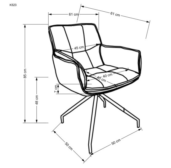 Стул HALMAR K523 серый/черный