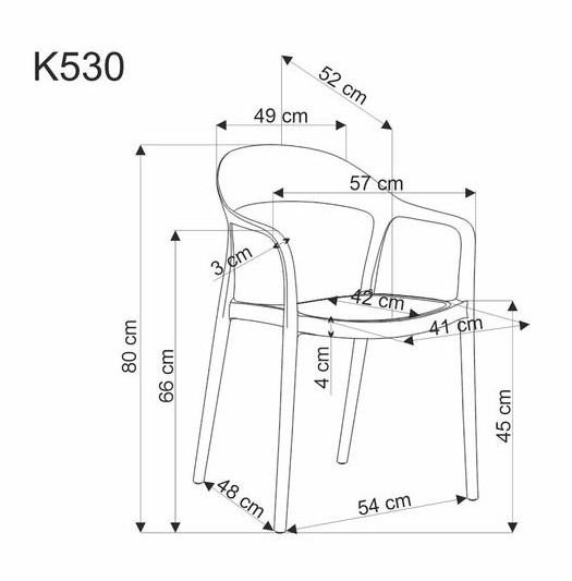 Стул HALMAR K530 белый/натуральный