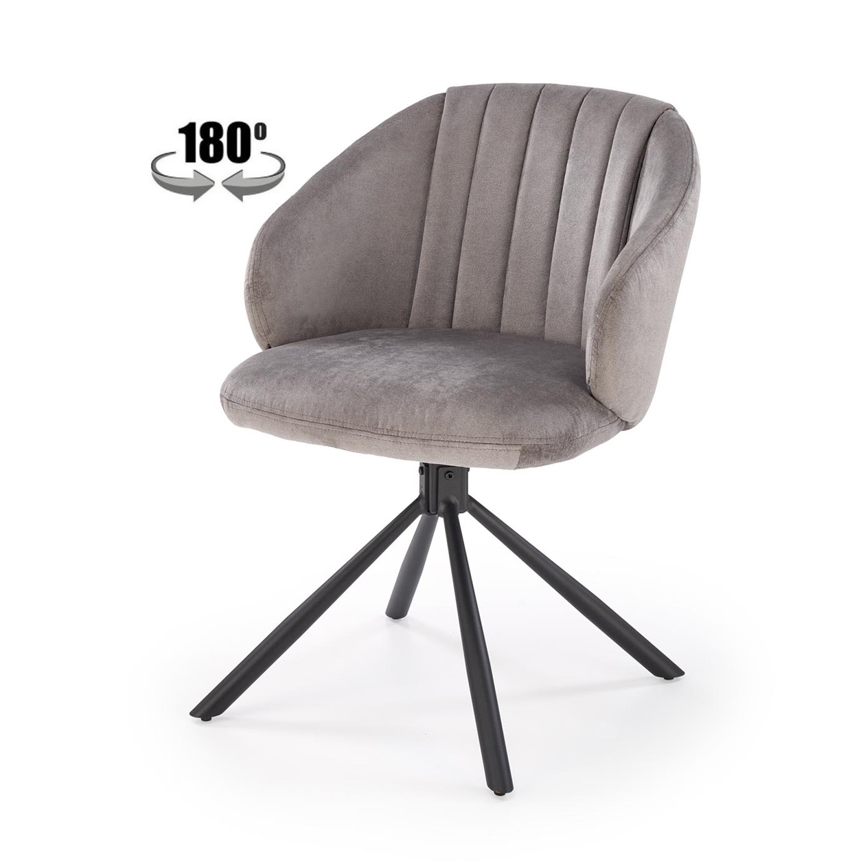 Стул HALMAR K533 серый/черный, поворотный