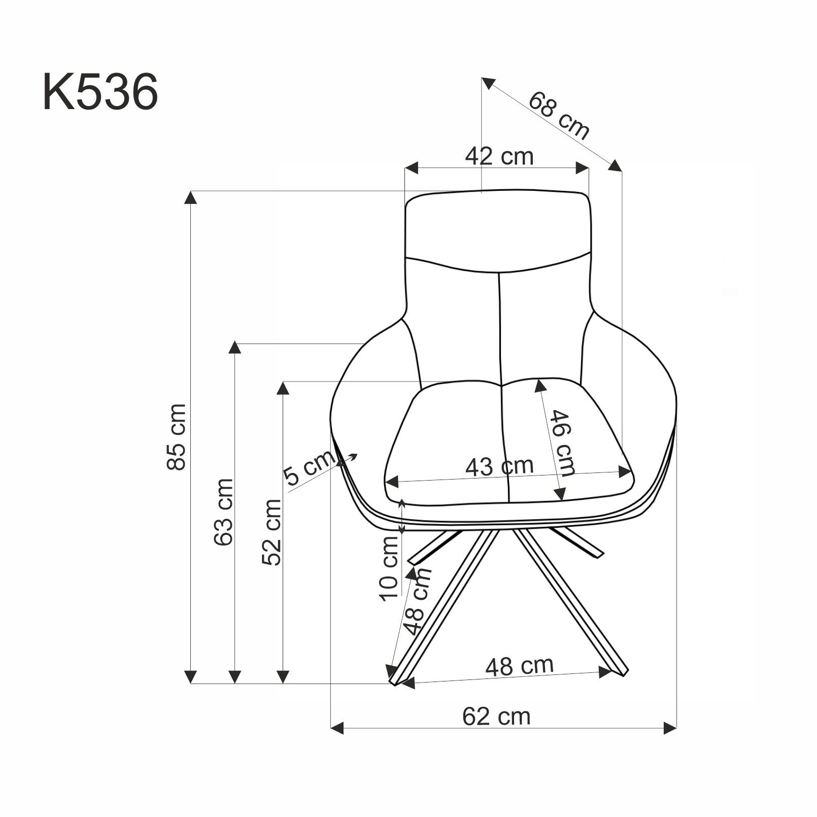 Стул HALMAR K536 бежевый/черный, поворотный