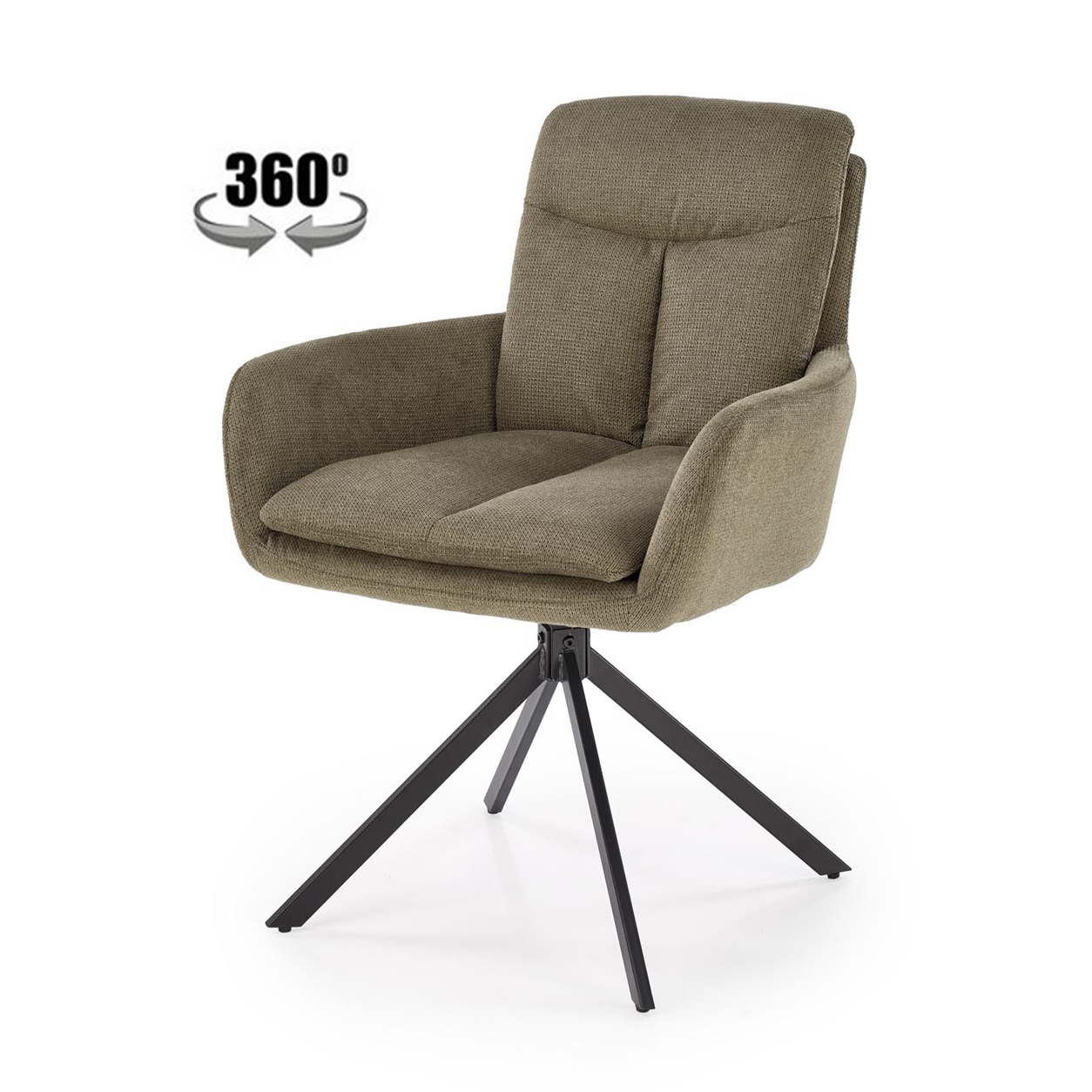 Стул HALMAR K536 оливковый/черный, поворотный
