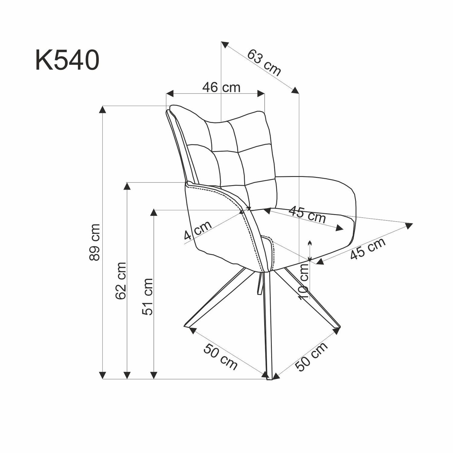Стул HALMAR K540 серый/черный, поворотный