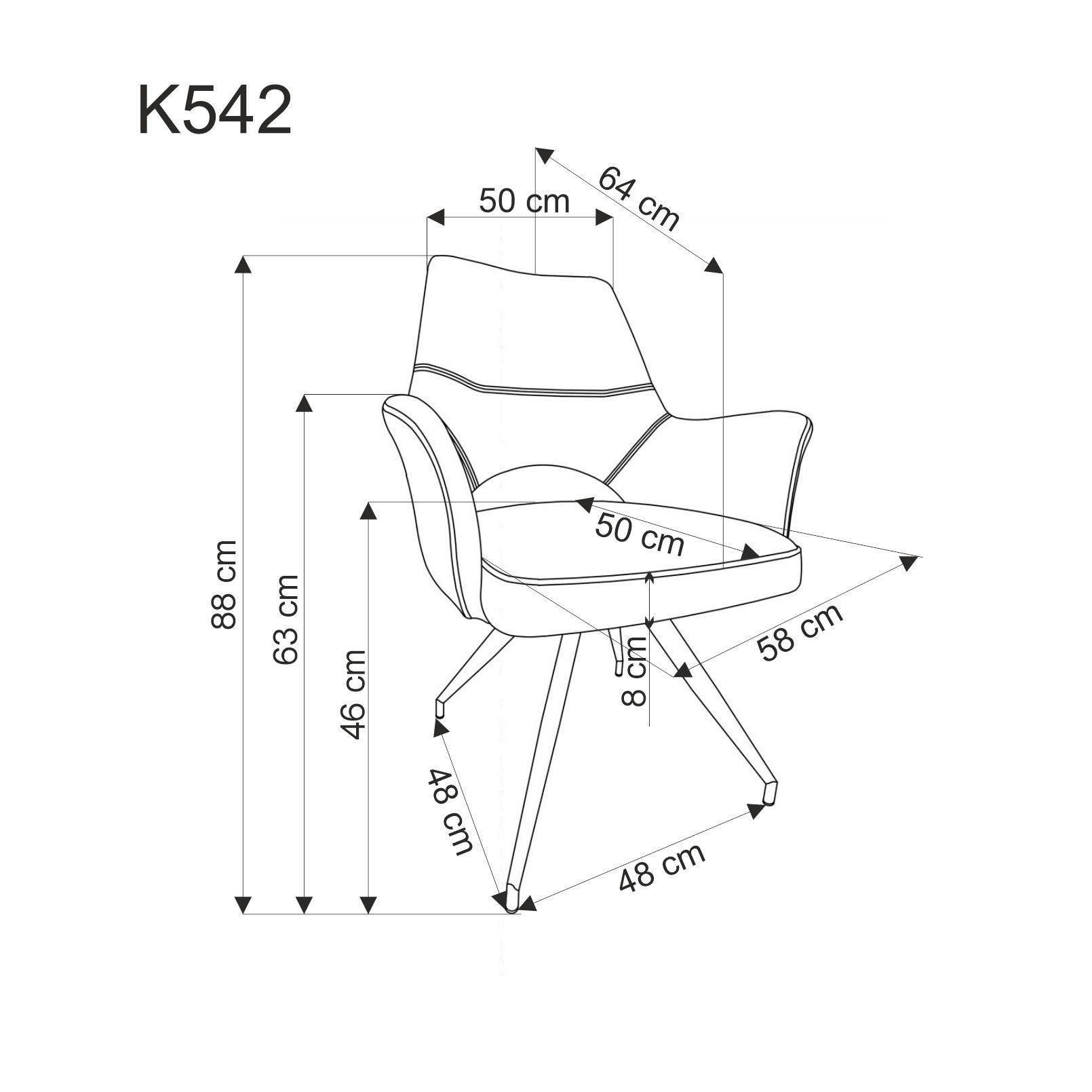 Стул HALMAR K542 бежевый/черный, поворотный