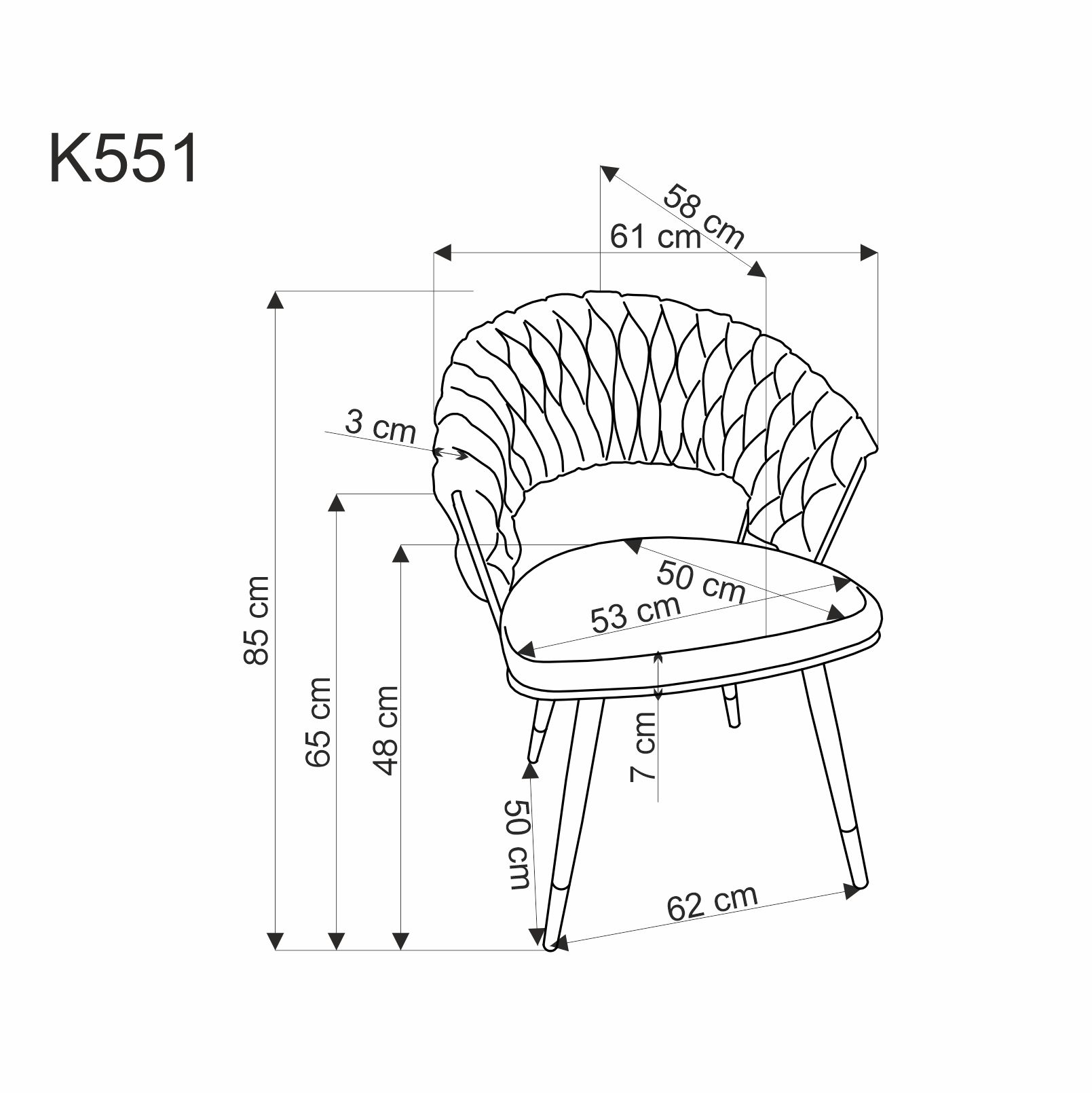 Стул HALMAR K551 серый/черный/золотой