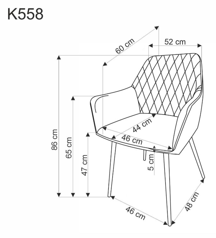 Стул HALMAR K558 серый/черный