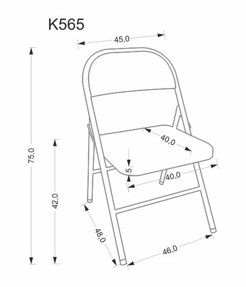 Стул HALMAR K565 серый, складной