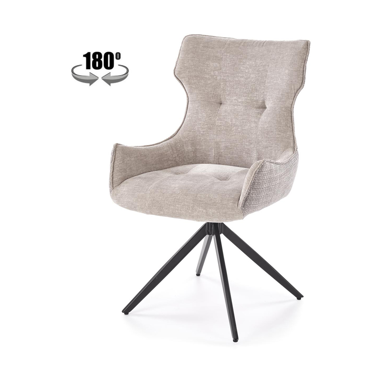 Стул HALMAR K573 серый/черный, поворотный