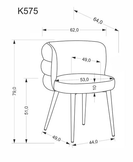 Стул HALMAR K575 серый/черный
