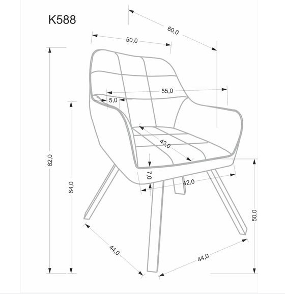 Стул HALMAR K588 бежевый/черный