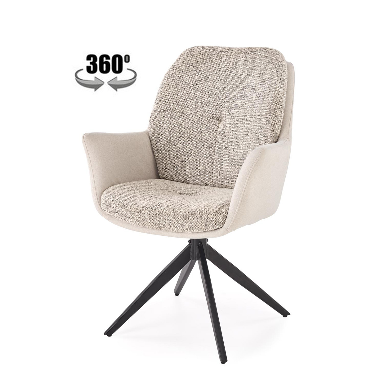 Стул HALMAR K591 светло-серый/черный, поворотный