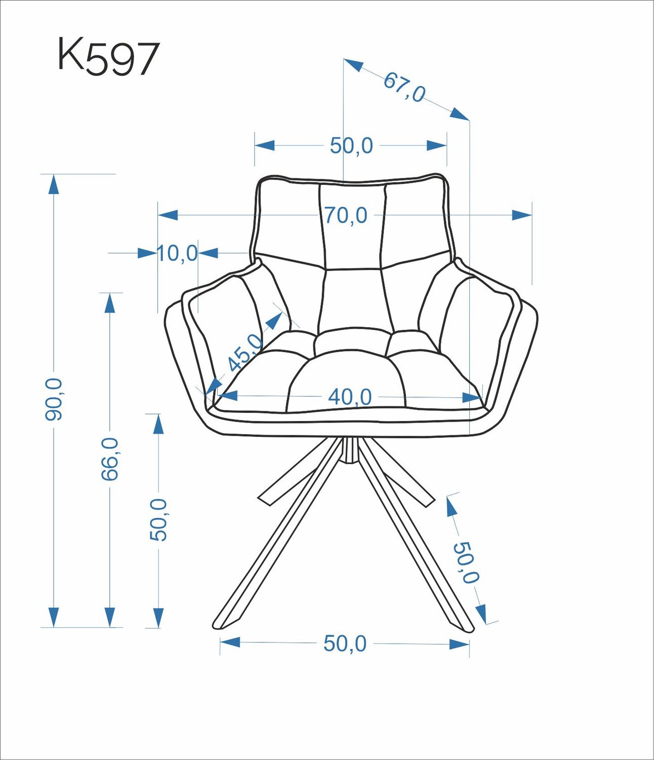 Стул HALMAR K597 бежевый/черный, поворотный