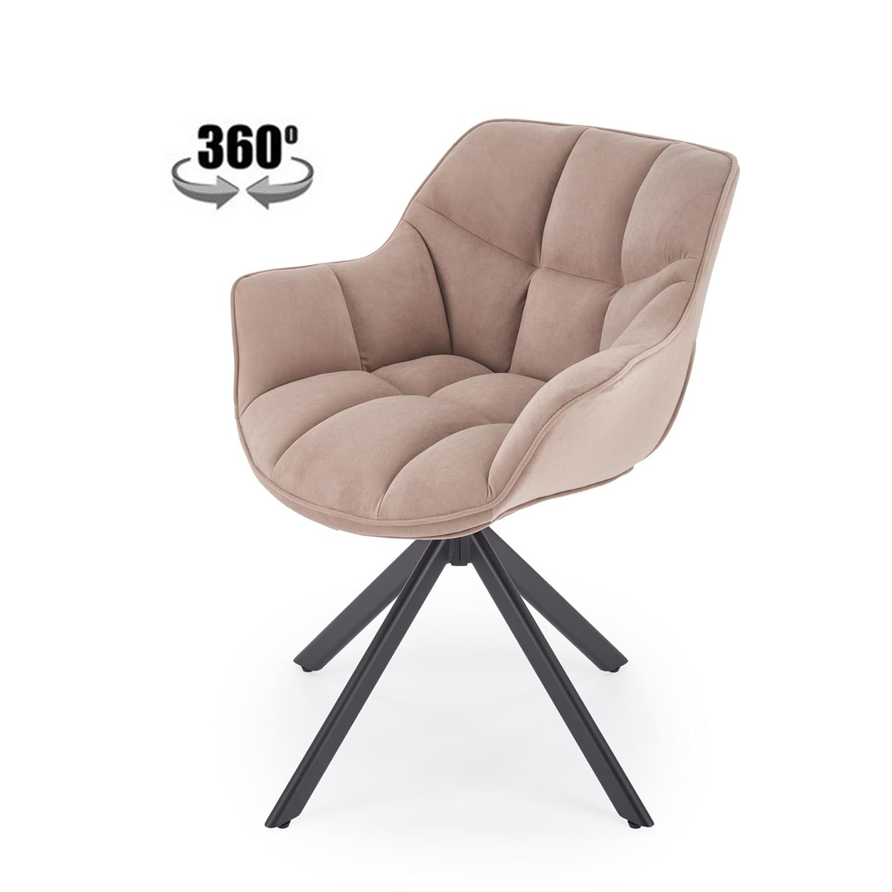 Стул HALMAR K610 бежевый/черный, поворотный