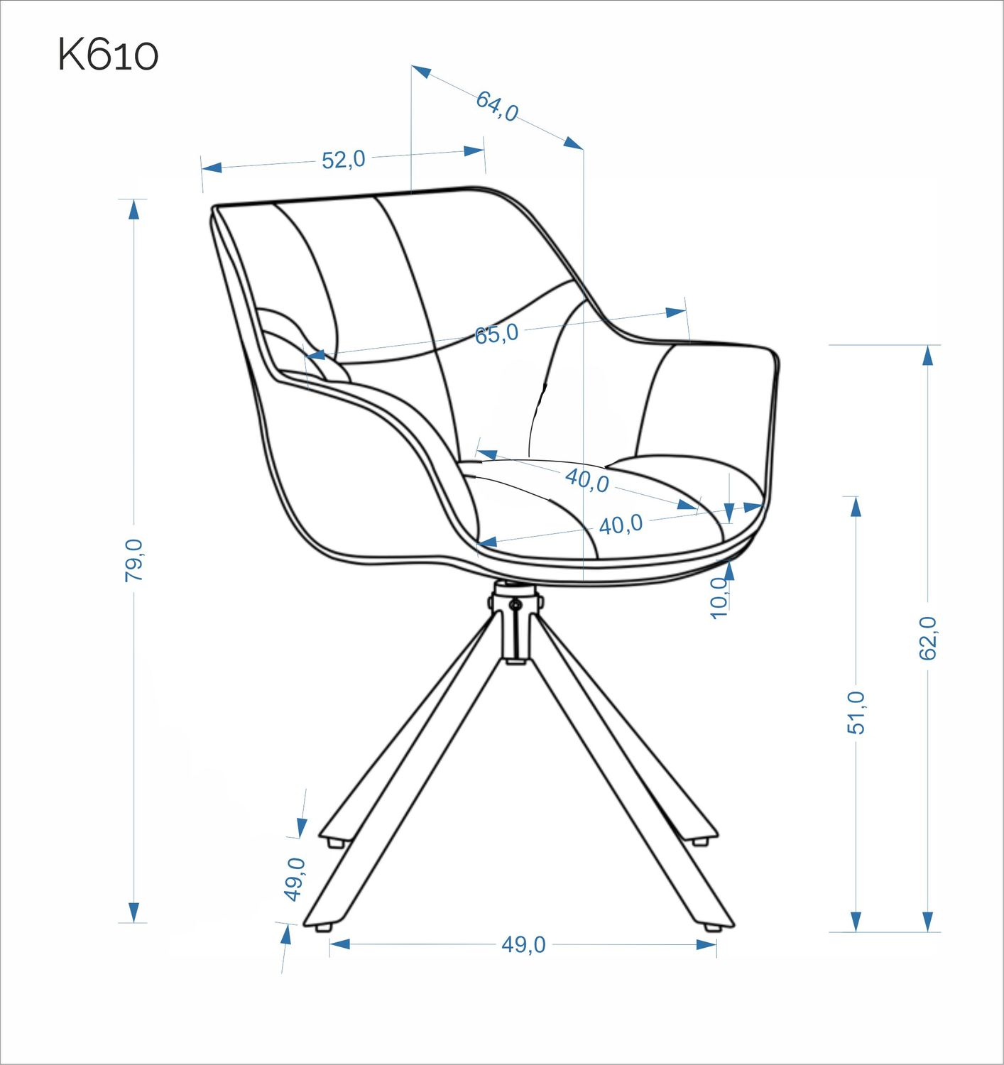 Стул HALMAR K610 бежевый/черный, поворотный