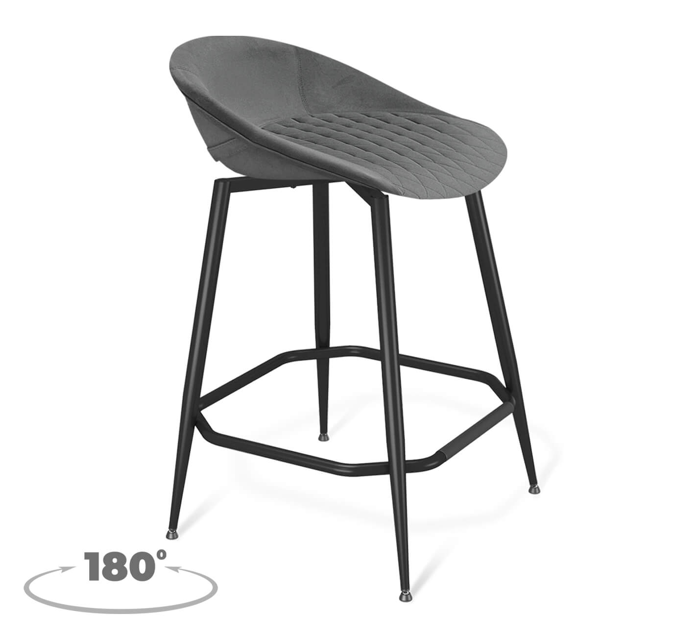 Стул полубарный Sheffilton SHT-ST19-SF2/S1480-1 туманная дымка/черный муар, поворотный