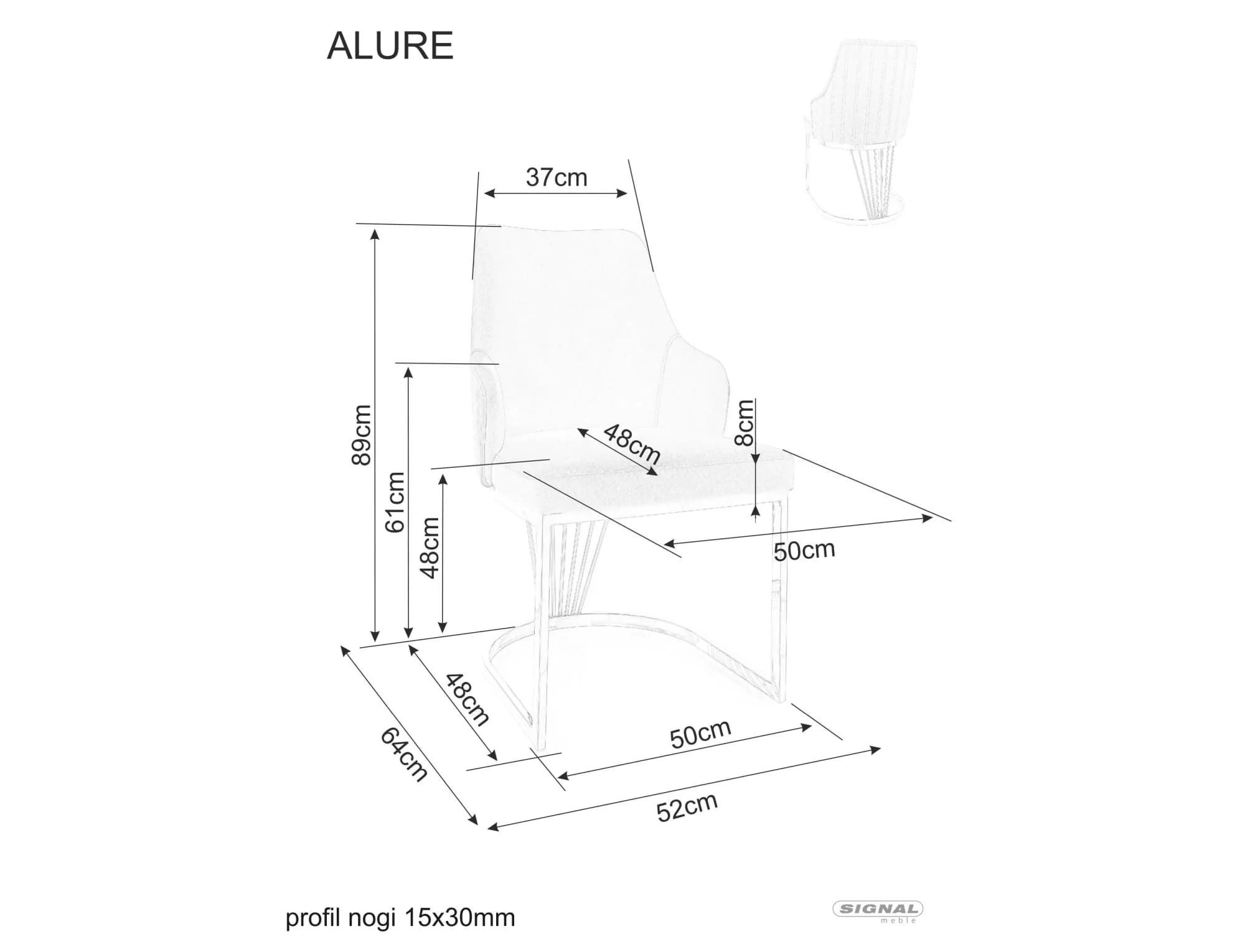 Стул SIGNAL ALURE Velvet Bluvel 28 бежевый/золотой