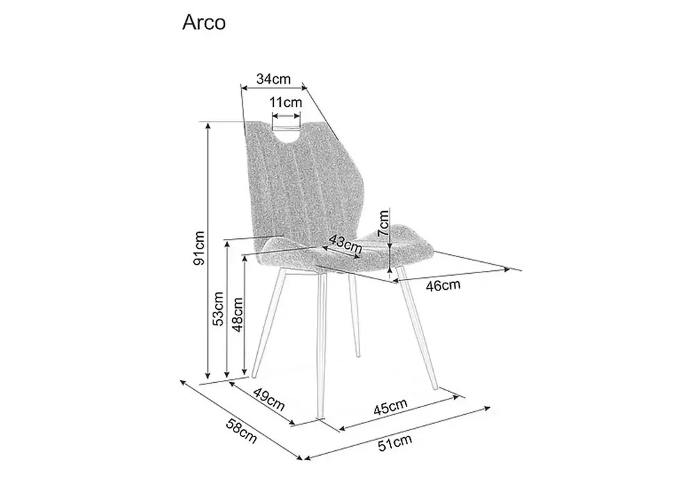 Стул SIGNAL ARCO Brego 07 серый/черный