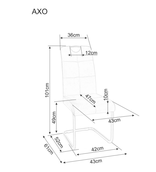 Стул SIGNAL AXO Velvet Bluvel 28 бежевый/черный