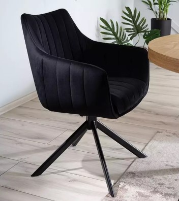 Стул SIGNAL AZALIA Velvet Bluvel 19 черный/черный