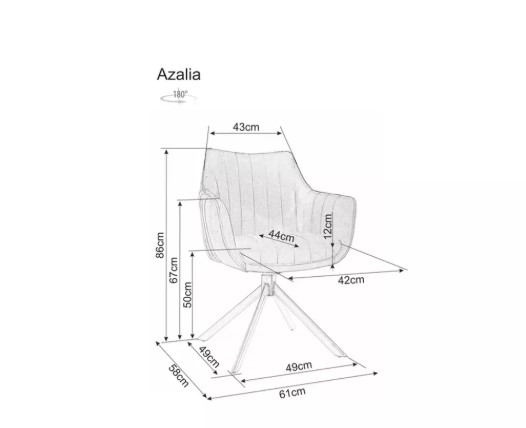 Стул SIGNAL AZALIA Velvet Bluvel 78 зеленый/черный