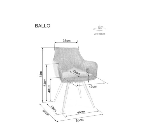 Стул SIGNAL BALLO Brego 18 серый/черный, поворотный