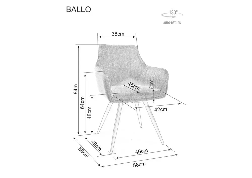 Стул SIGNAL BALLO Leo 07 серый/черный, поворотный
