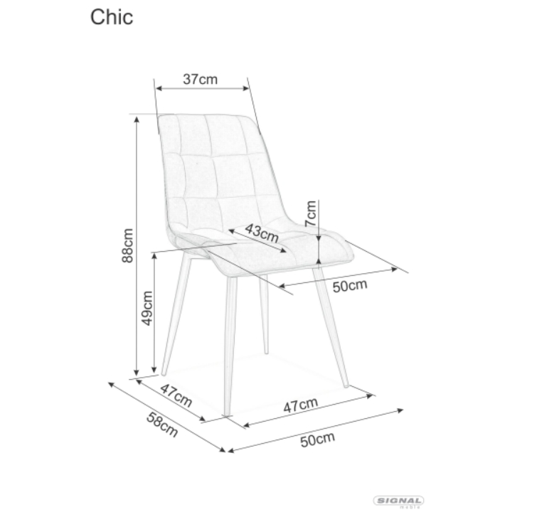 Стул SIGNAL CHIC D Velvet Bluvel 28 бежевый/дуб