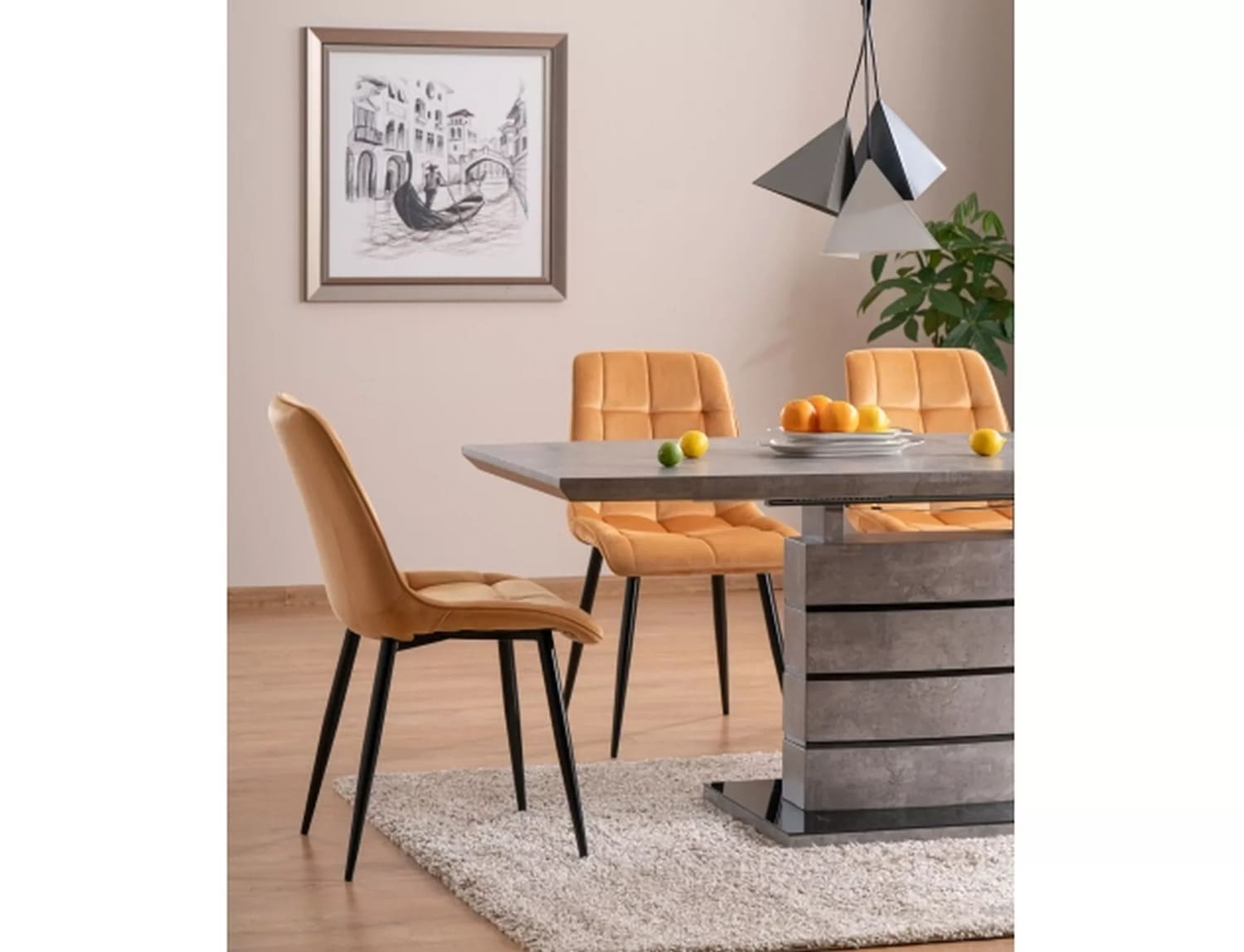 Стул SIGNAL CHIC Velvet Bluvel 68 карри/черный