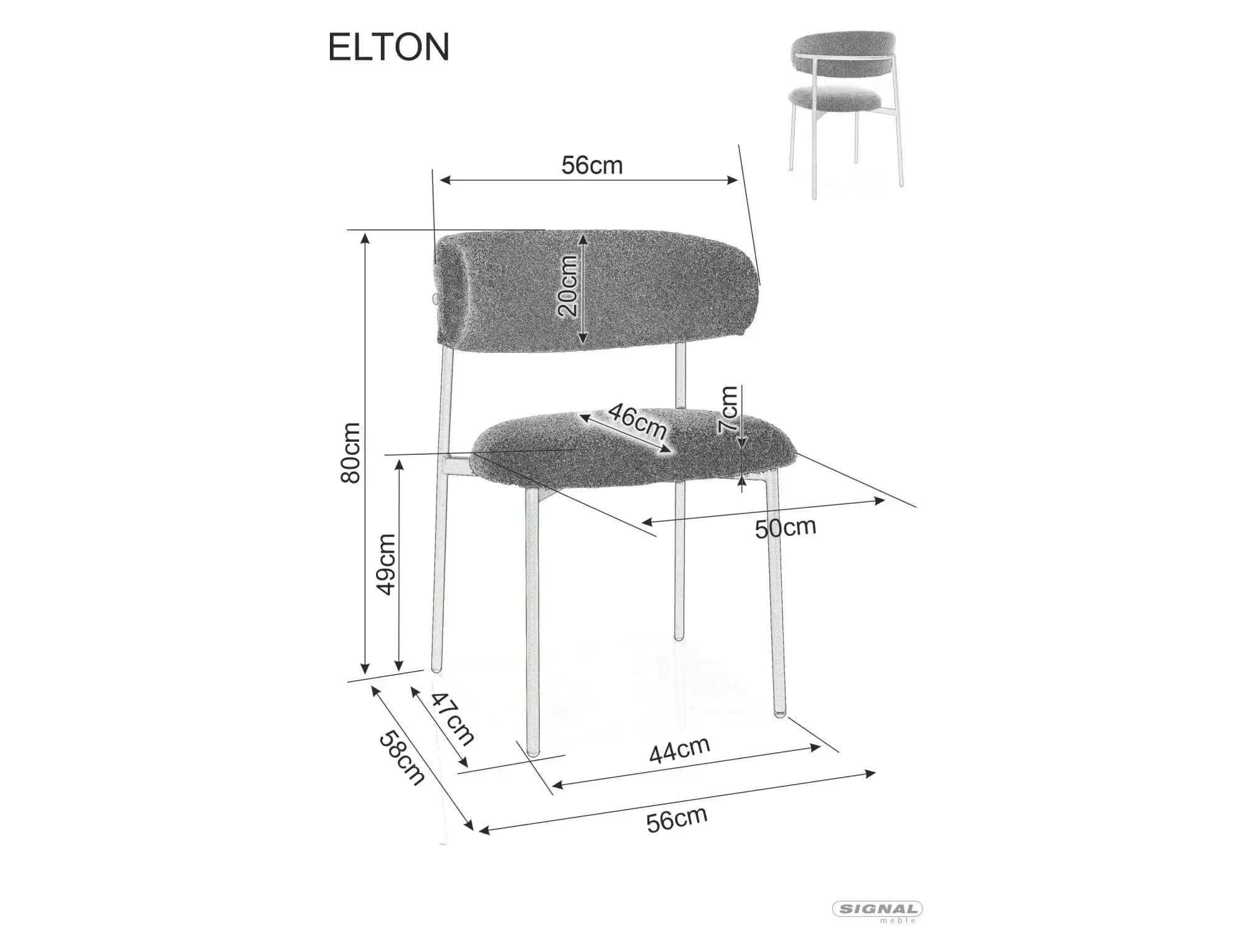 Стул SIGNAL ELTON Brego 22 светло-бежевый/кашемир