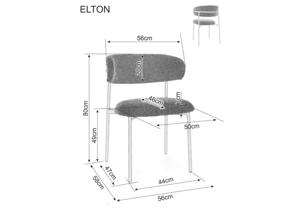 Стул SIGNAL ELTON II t.255 светло-бежевый/орех