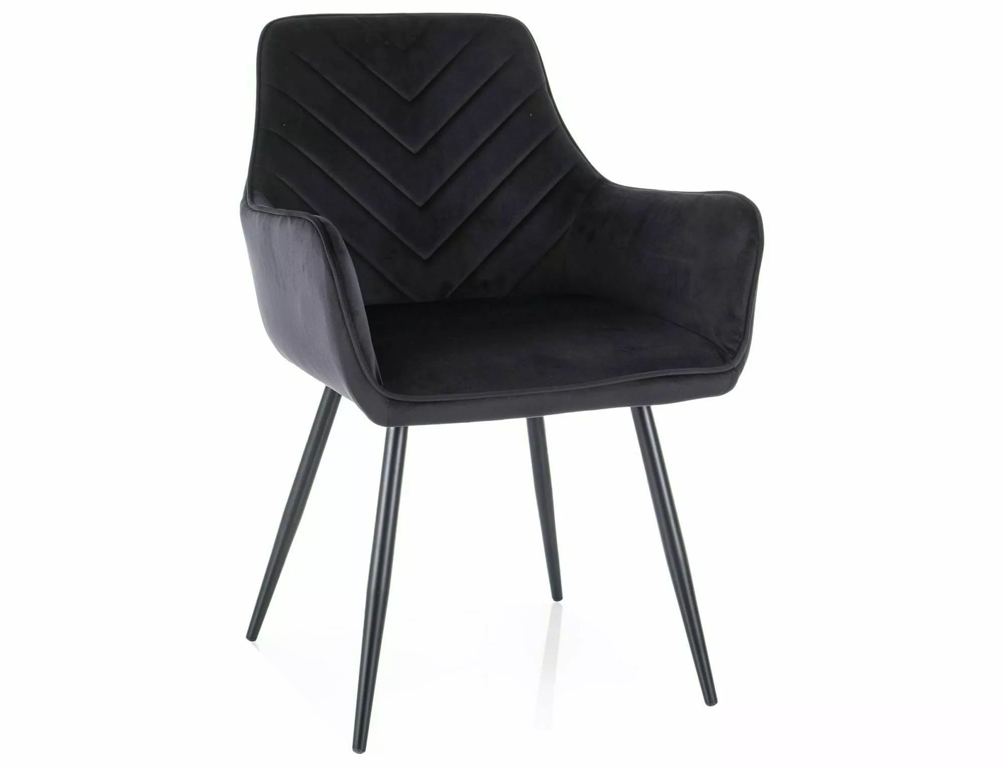 Стул SIGNAL FIG Velvet Bluvel 19 черный/черный