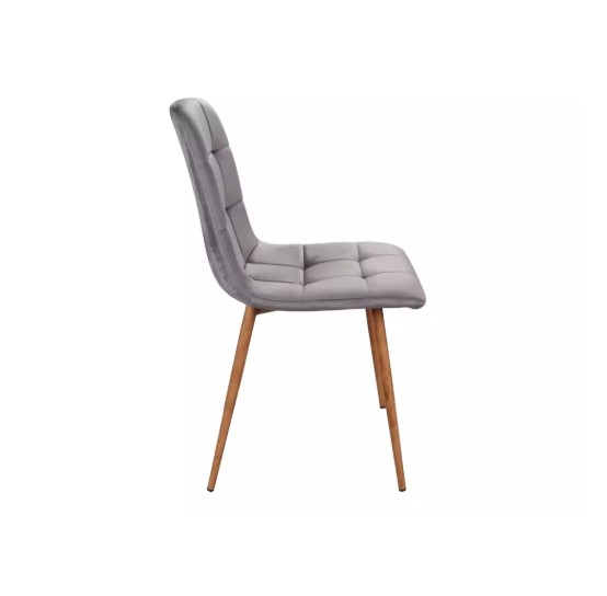 Стул SIGNAL MILA D Velvet Bluvel 14 серый/дуб