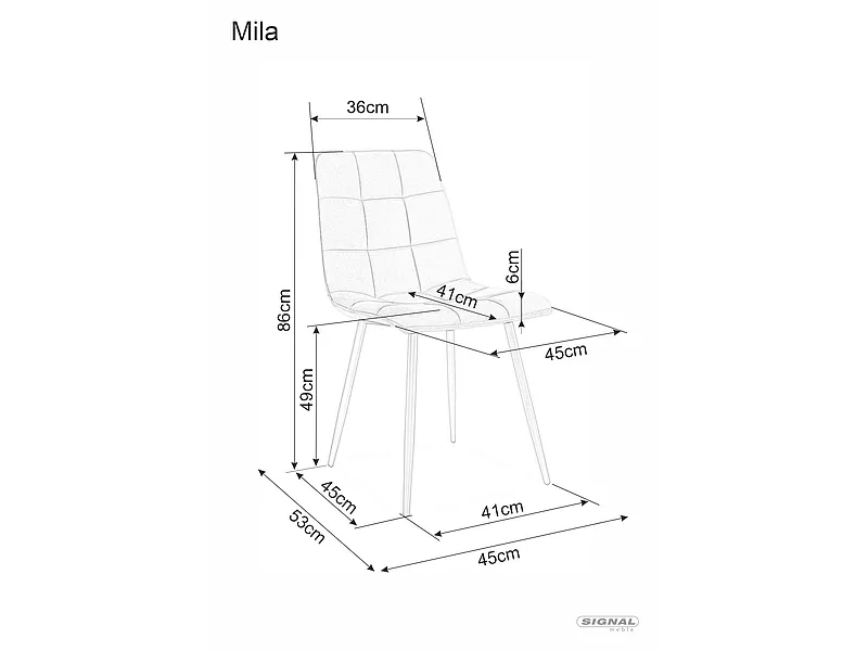 Стул SIGNAL MILA Velvet Bluvel 28 бежевый/черный