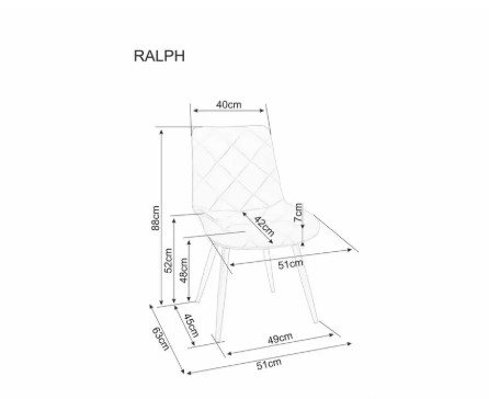 Стул SIGNAL RALPH Velvet Bluvel 14 серый/черный