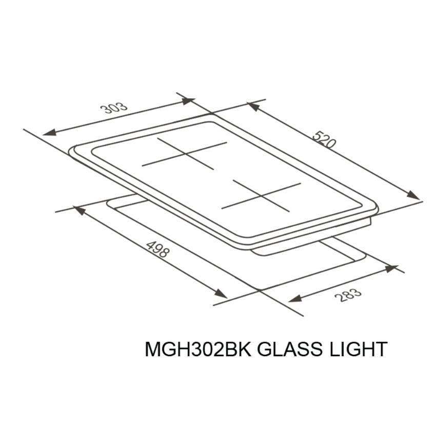 Варочная панель газовая MEFERI MGH302BK GLASS LIGHT