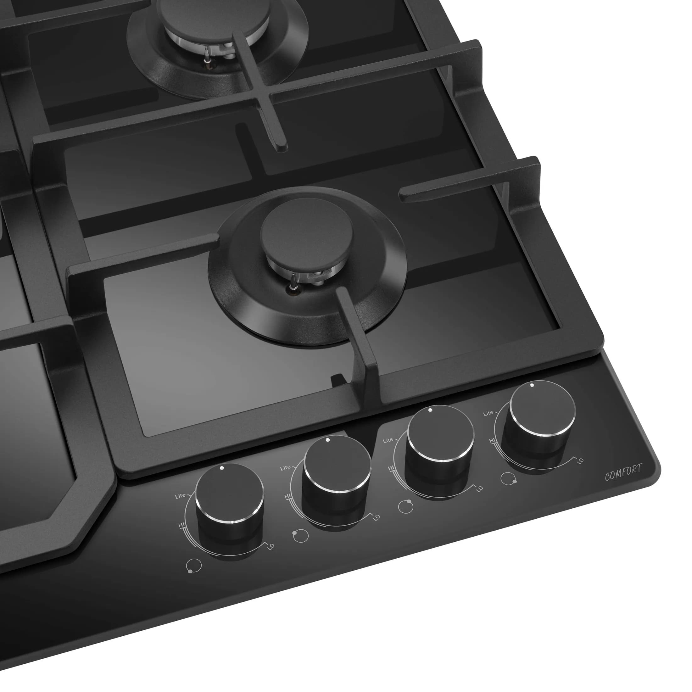 Варочная панель газовая MEFERI MGH604BK GLASS COMFORT