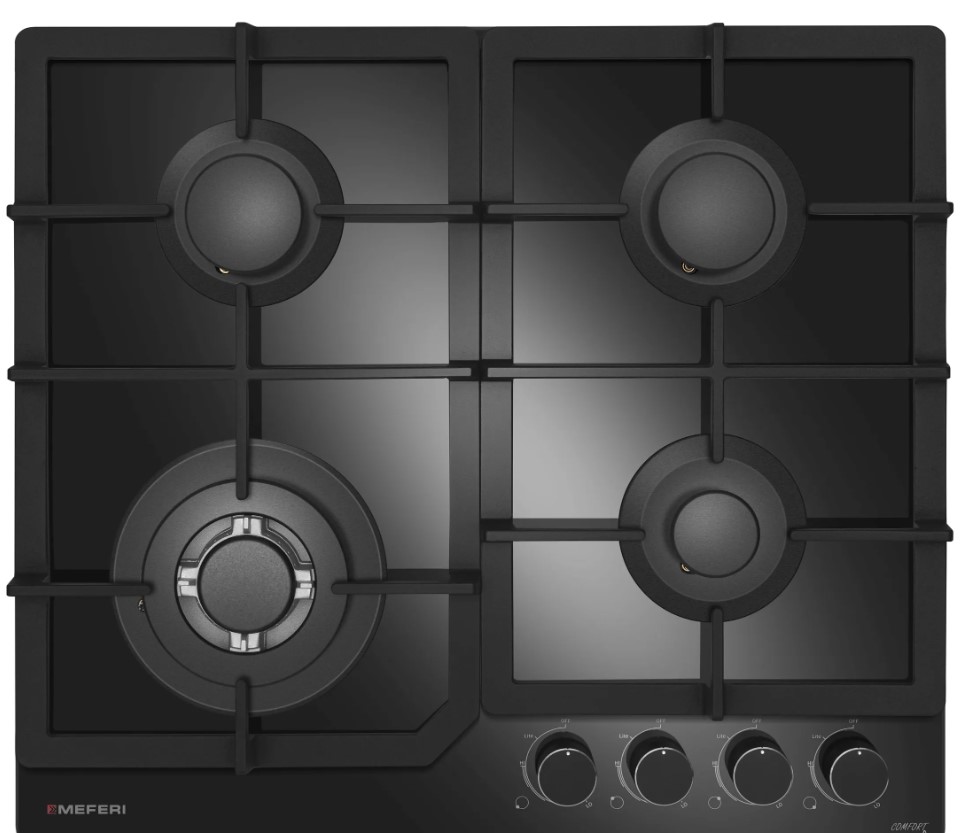 Варочная панель газовая MEFERI MGH604BK GLASS COMFORT