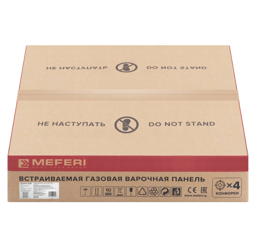 Варочная панель газовая MEFERI MGH604BK GLASS POWER