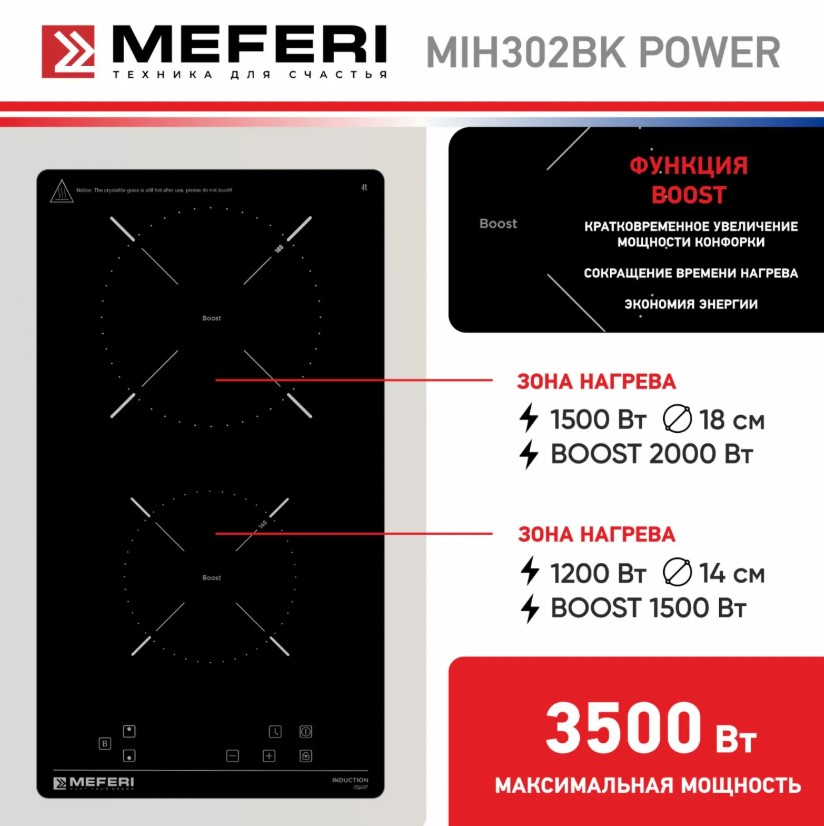 Варочная панель индукционная MEFERI MIH302BK POWER