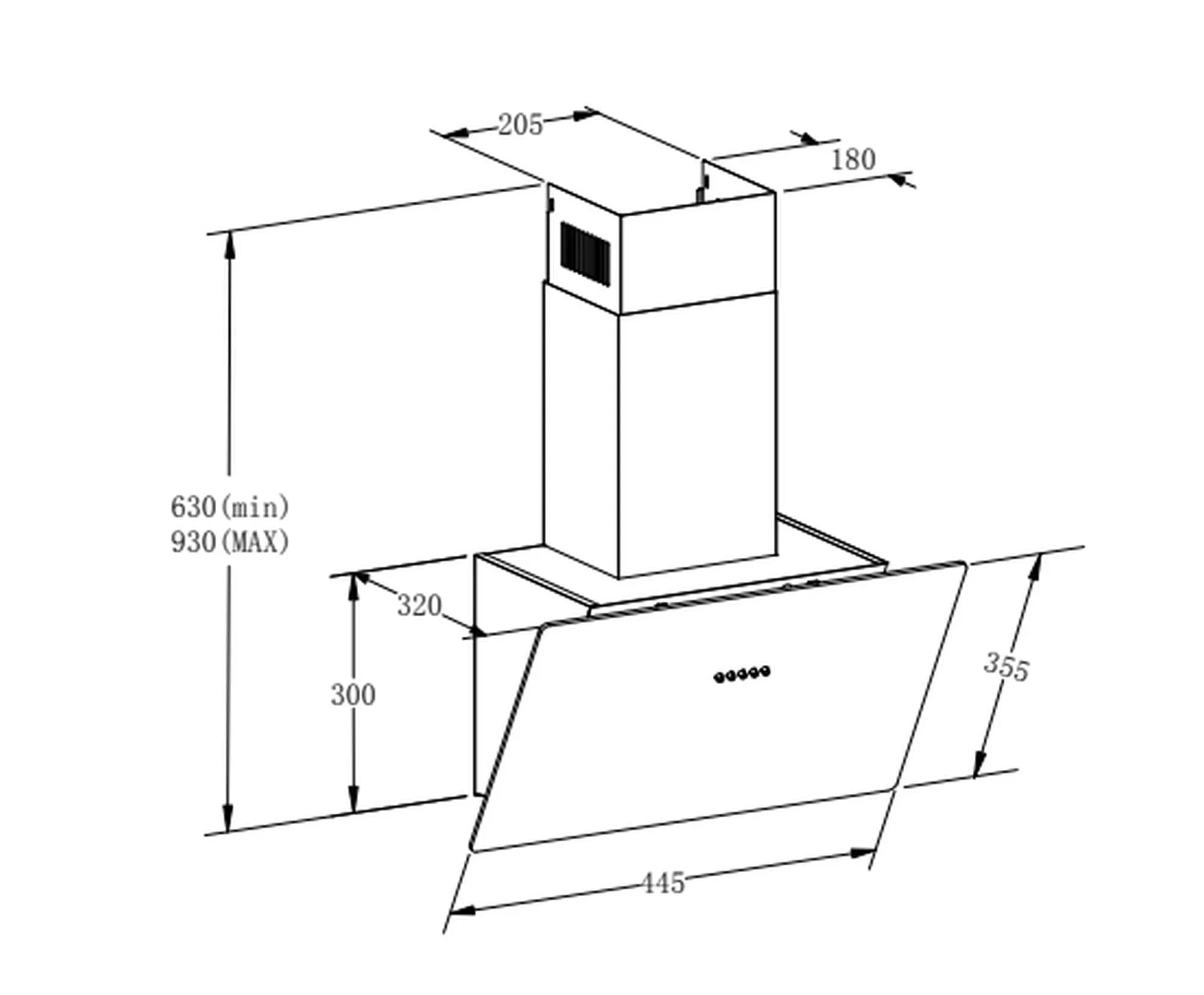 Вытяжка кухонная MEFERI AIRBOX45WH LIGHT