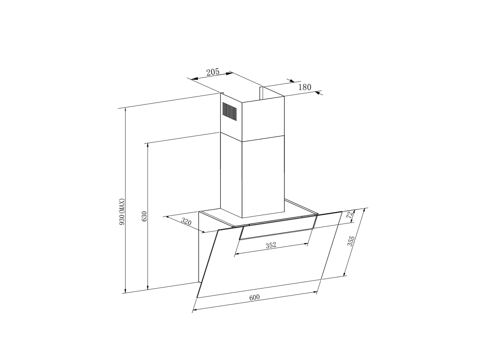 Вытяжка кухонная MEFERI AIRBOX60BK COMFORT