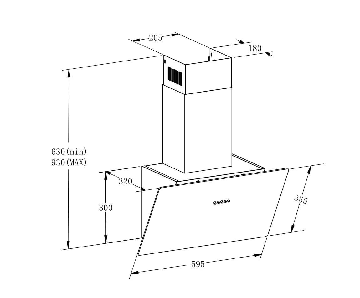 Вытяжка кухонная MEFERI AIRBOX60BK LIGHT