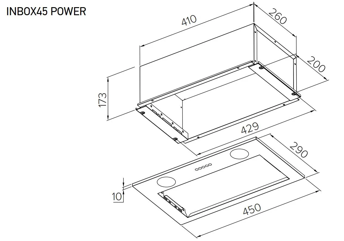 Вытяжка кухонная MEFERI INBOX45WH POWER