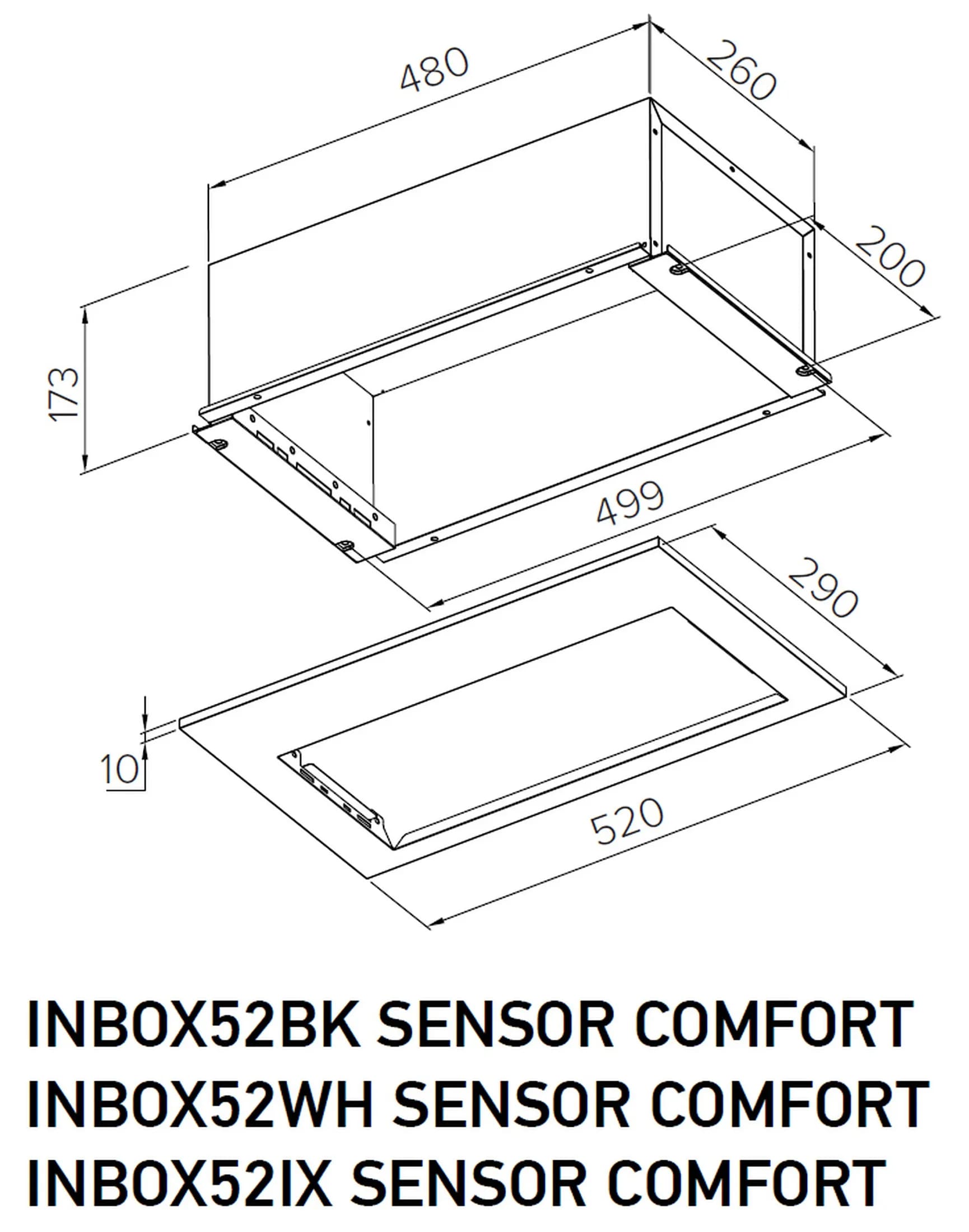 Вытяжка кухонная MEFERI INBOX52IX SENSOR COMFORT