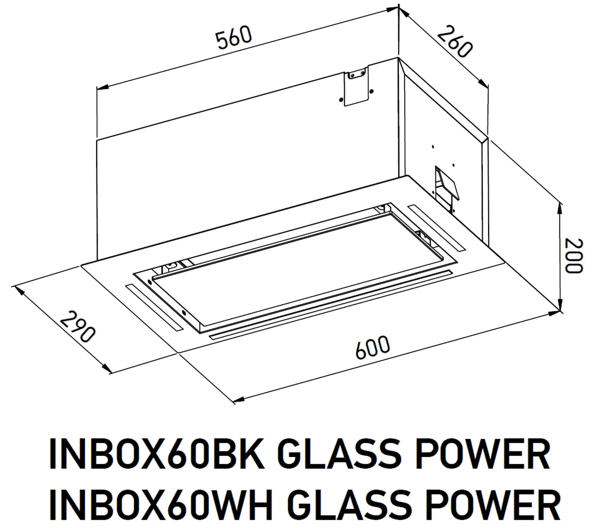Вытяжка кухонная MEFERI INBOX60BK GLASS POWER