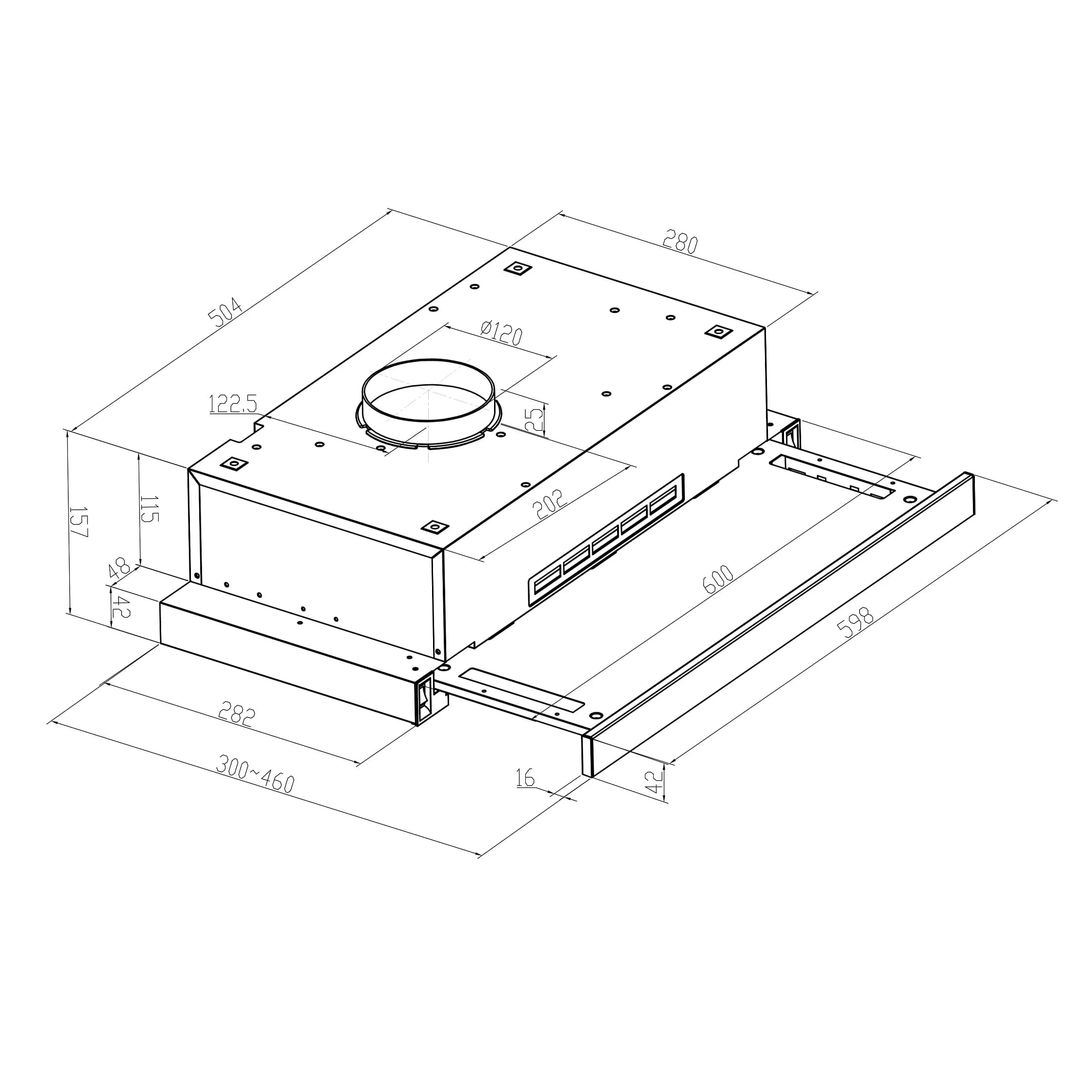 Вытяжка кухонная MEFERI SLIDEBOX60BK LIGHT