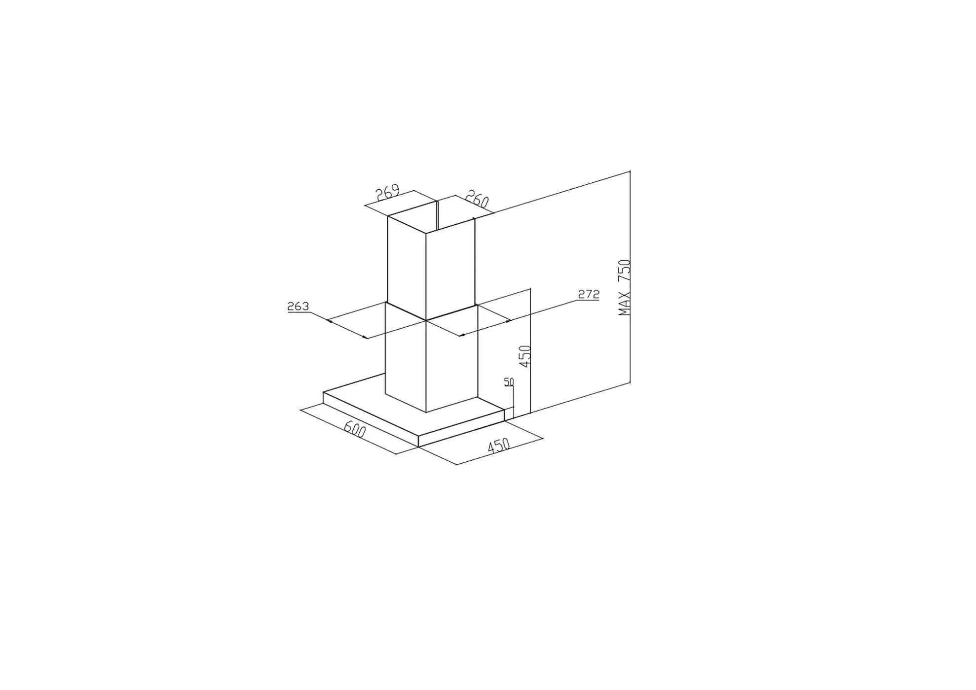 Вытяжка кухонная MEFERI SLIMBOX60BK LIGHT