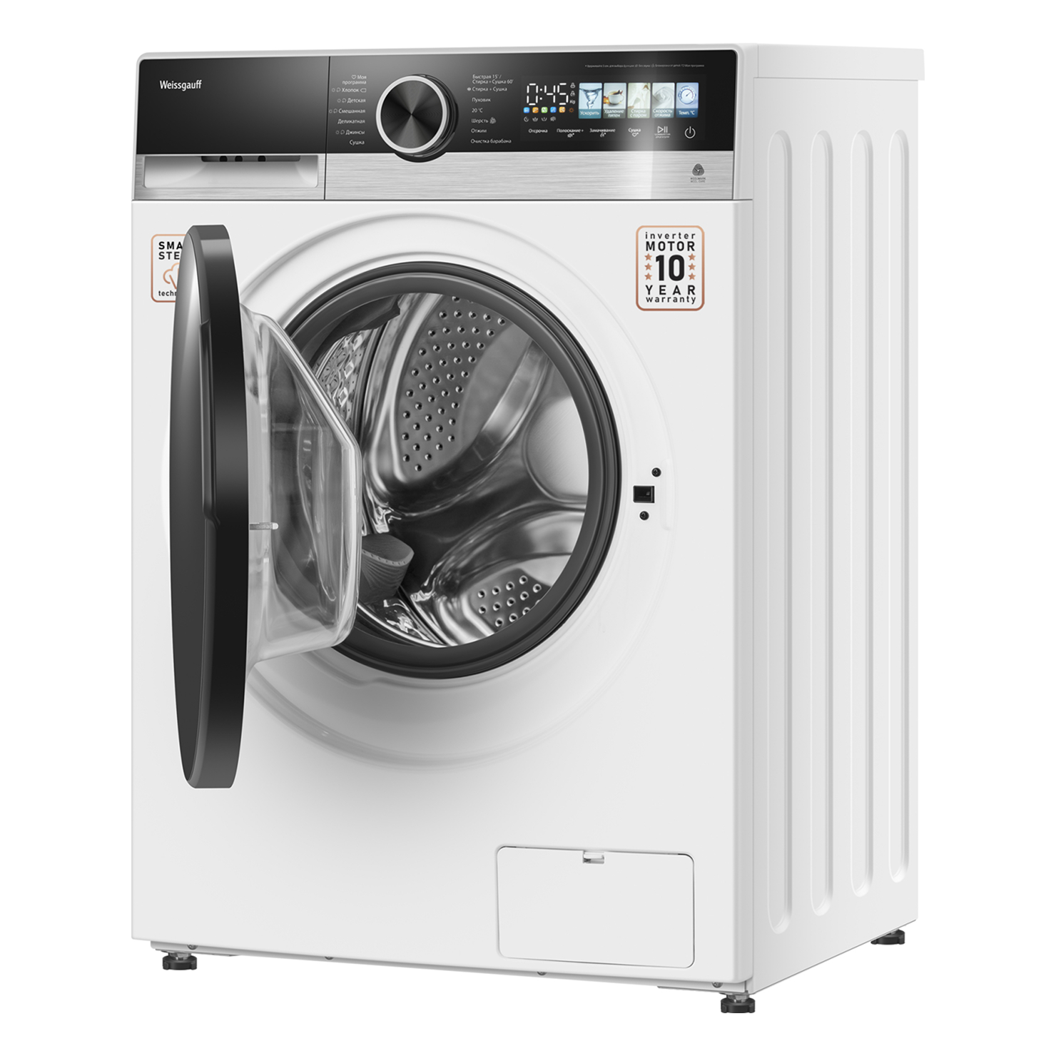 Стирально-сушильная машина Weissgauff WMD 45148 Color Touch Inverter Steam